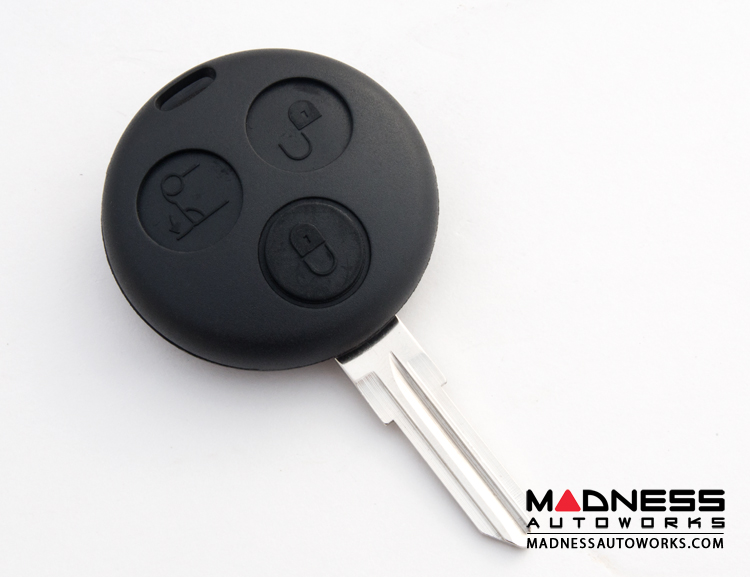 smart fortwo Key Fob Replacement Part - Black Key + Case - 450 Model - 3 button